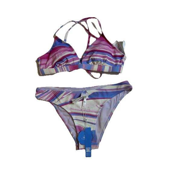 CUPSHE Bikini Set for Women Two Piece Swimsuits V Neck Sz S Bathing Suit - Picture 1 of 5